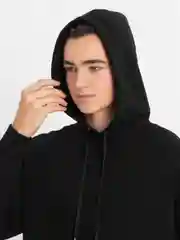 Черный мужской флисовый спортивный костюм