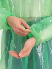 Зеленый дождевик с капюшоном, многоразовый