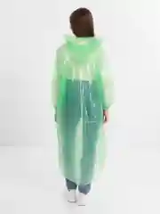 Зеленый дождевик с капюшоном, многоразовый