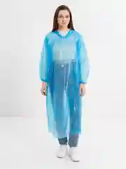 Голубой дождевик с капюшоном, многоразовый