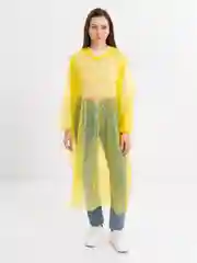 Желтый дождевик с капюшоном, многоразовый