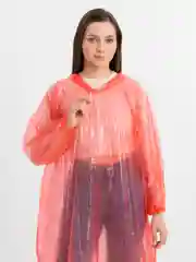Красный дождевик с капюшоном, многоразовый