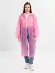 Розовый дождевик, плащ-дождевик с капюшоном, дождевик многоразовый плащ влагоотталкивающий