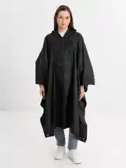 Черный пончо плащ дождевик