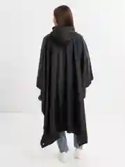 Черный пончо плащ дождевик