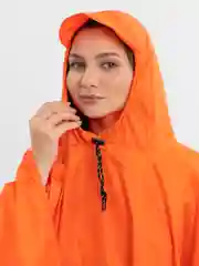 Оранжевый пончо плащ дождевик