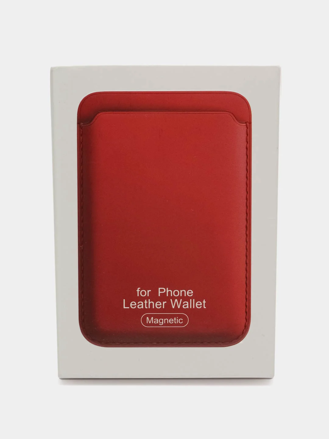 Красный картхолдер MagSafe Leather Wallet для iPhone