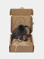 Белый серьги висячие с натульнм камнем