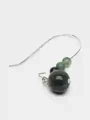 Бирюзовый серьги висячие с натульнм камнем