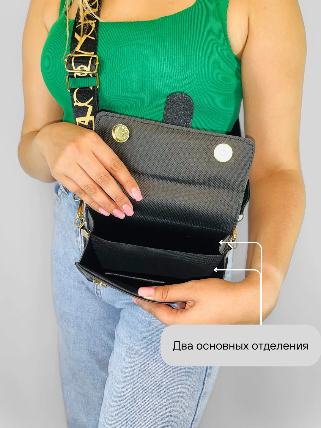 Черный сумка женская, кросс боди, сумка через плечо женская