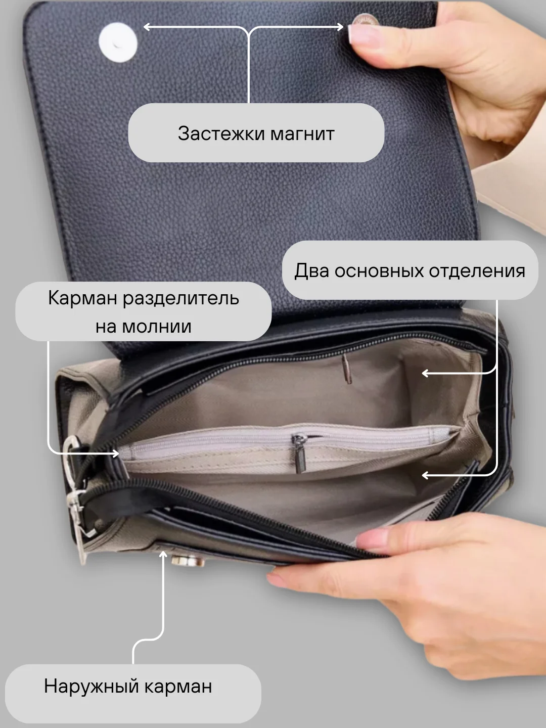 Черный сумка женская, кросс-боди, сумка через плечо женская
