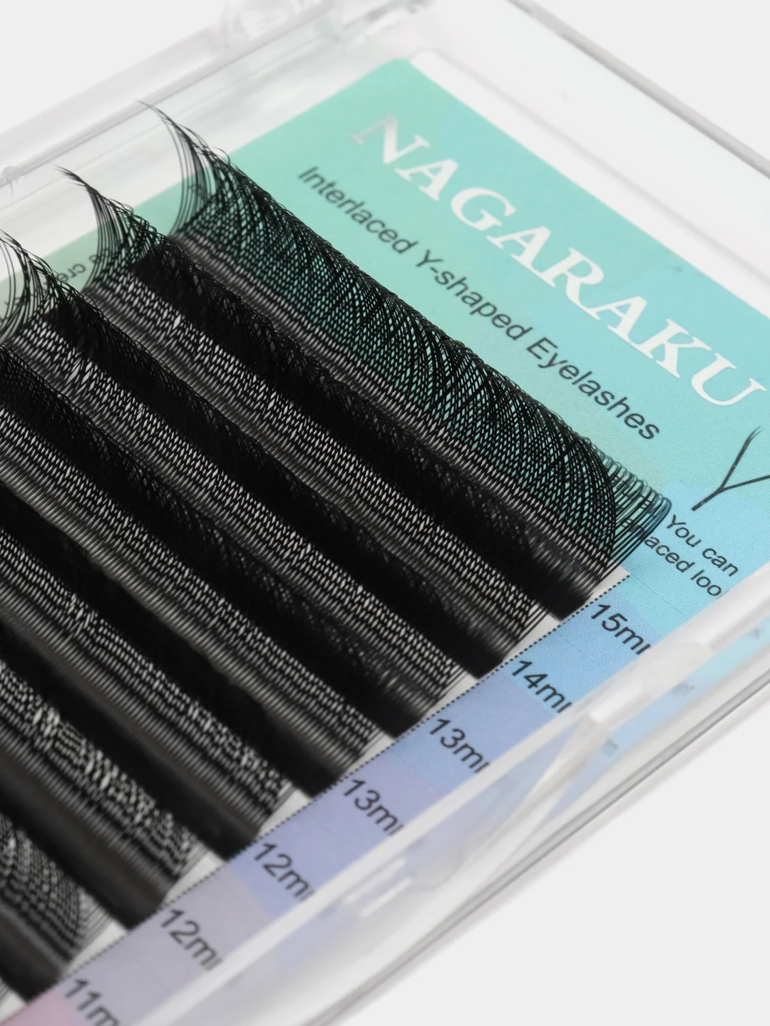 Ресницы для наращивания Nagaraku MIX 8-15 mm (Нагараку) Изгиб C D, YY shape черные