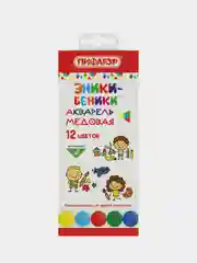Краски акварельные ПИФАГОР "ЭНИКИ-БЕНИКИ", 12 цветов, медовые