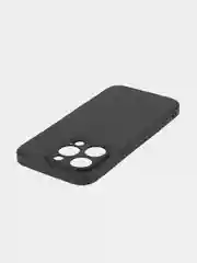Черный чехол и стекло для Apple iPhone 15 Pro силиконовый ROSCO матовый тонкий с защитой камер