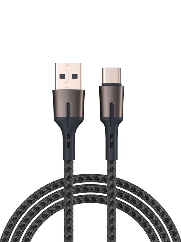 Кабель для зарядки Авангард Type-C, 2 м, 3 А, Быстрая зарядка QC 3.0, черный