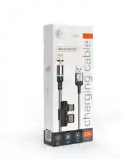Кабель для зарядки Магнитный 3 в 1, iPhone / Micro USB /Type-C, 1 метр, 2.1 А, серый
