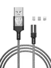 Кабель для зарядки Магнитный 3 в 1, iPhone / Micro USB /Type-C, 1 метр, 2.1 А, серый