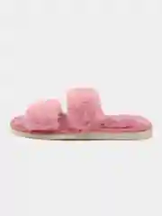 Конфетный тапочки домашние женские, меховые, пушистые, открытые