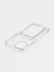 Прозрачный чехол для iPhone 15 Plus силиконовый ROSCO с карманом для карт и защитой камер, картхолдер