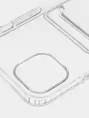 Прозрачный чехол для iPhone 15 Plus силиконовый ROSCO с карманом для карт и защитой камер, картхолдер