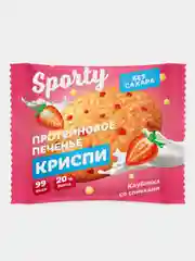 Протеиновое печенье Sporty Криспи "Клубника со сливками", без сахара, 30 г