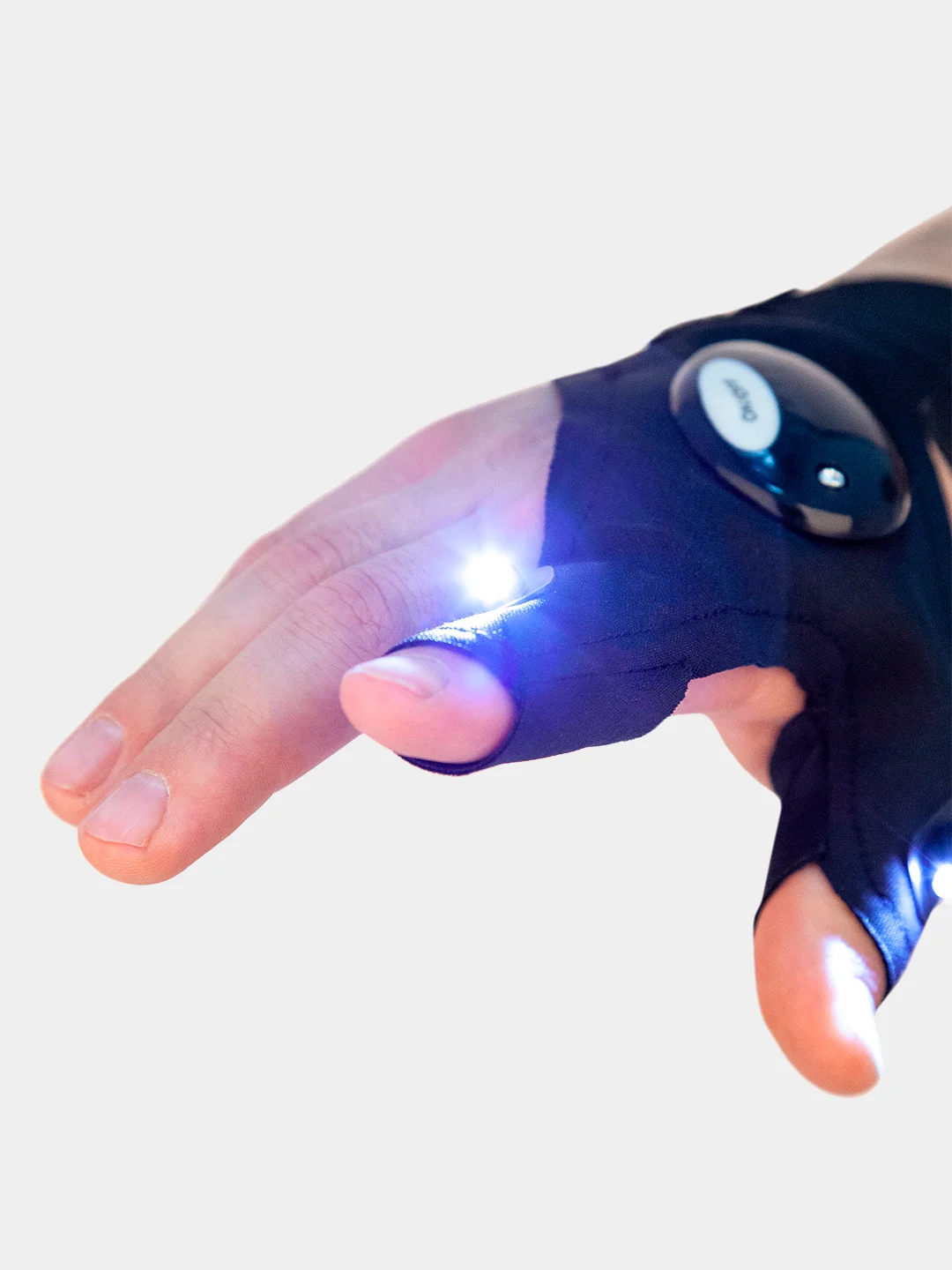 Черный led перчатка с подсветкой КАРТОФАН, с фонариком на пальцах для рыбалки, работы в темноте