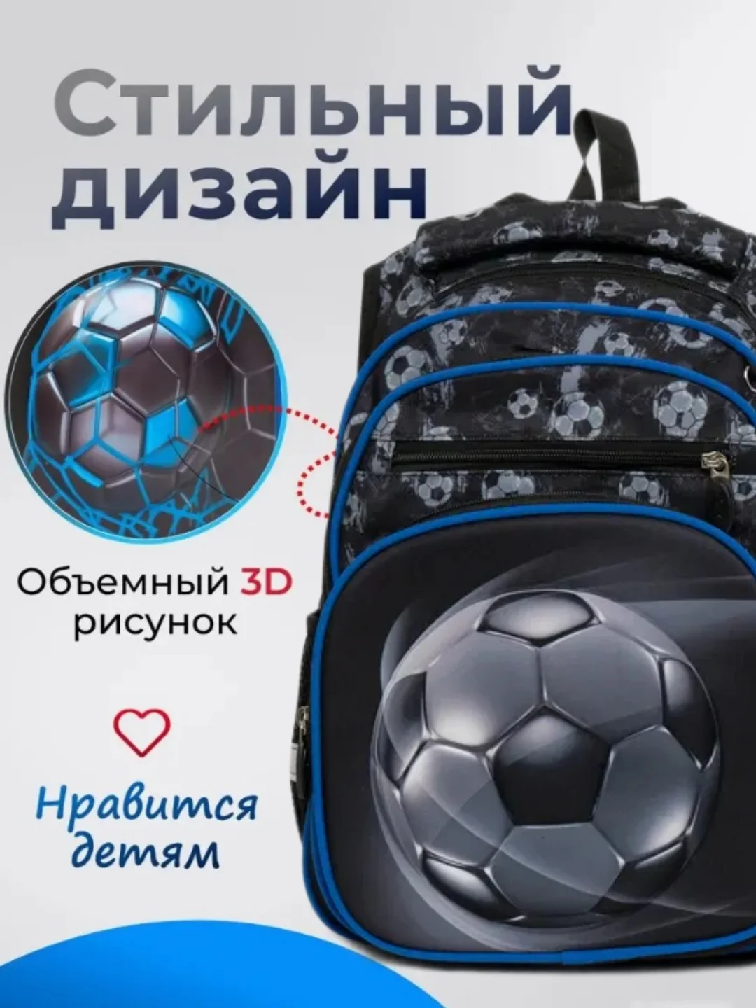 Лазурный рюкзак школьный для мальчика с анатомической спинкой и пенал. Рюкзак для начальных классов