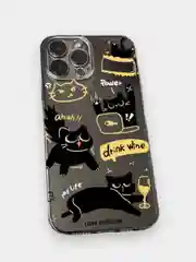 Черный чехол для iPhone 11 12 13 14 15 Pro Max 7 8 XR X XS Plus с принтом айфон прозрачный коты