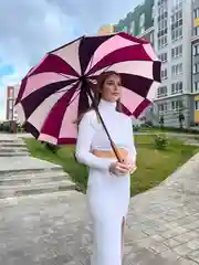 Фуксия зонт-трость разноцветный, с деревянной ручкой, диаметр 106 см, 16 спицы, антиветер