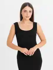 Черный женское платье, майка лапша в рубчик, обтягивающее