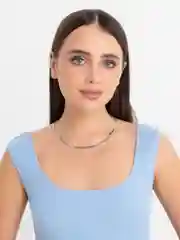 Серебряный цепочка на шею женская базовая, снейк плоская, нержавеющая сталь, разной длины и ширины