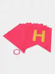 Розовый растяжка бумажная на день рождения, из букв, "Happy Birthday", 16х20 см