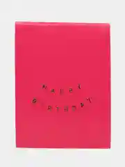 Розовый растяжка бумажная на день рождения, из букв, "Happy Birthday", 16х20 см