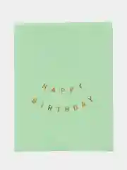 Бирюзовый растяжка бумажная на день рождения, из букв, "Happy Birthday", 16х20 см