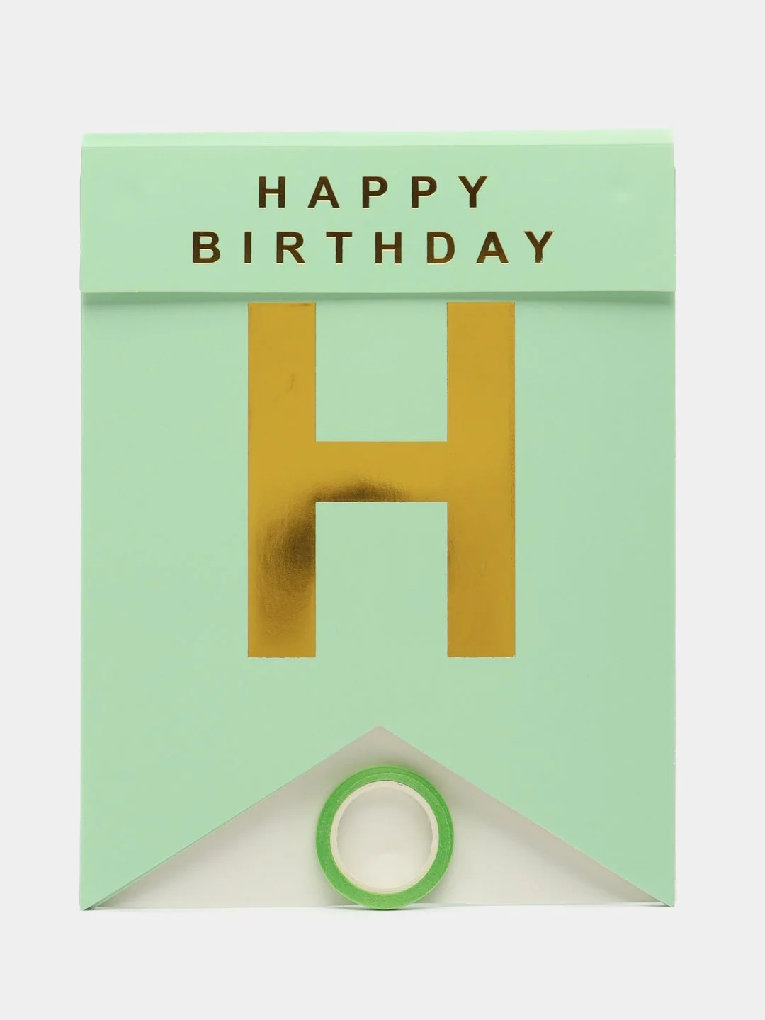 Бирюзовый растяжка бумажная на день рождения, из букв, "Happy Birthday", 16х20 см