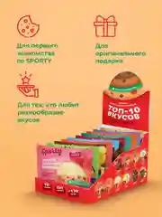 Протеиновое печенье Sporty "ТОП 10", ассорти, 10 штук по 40 г