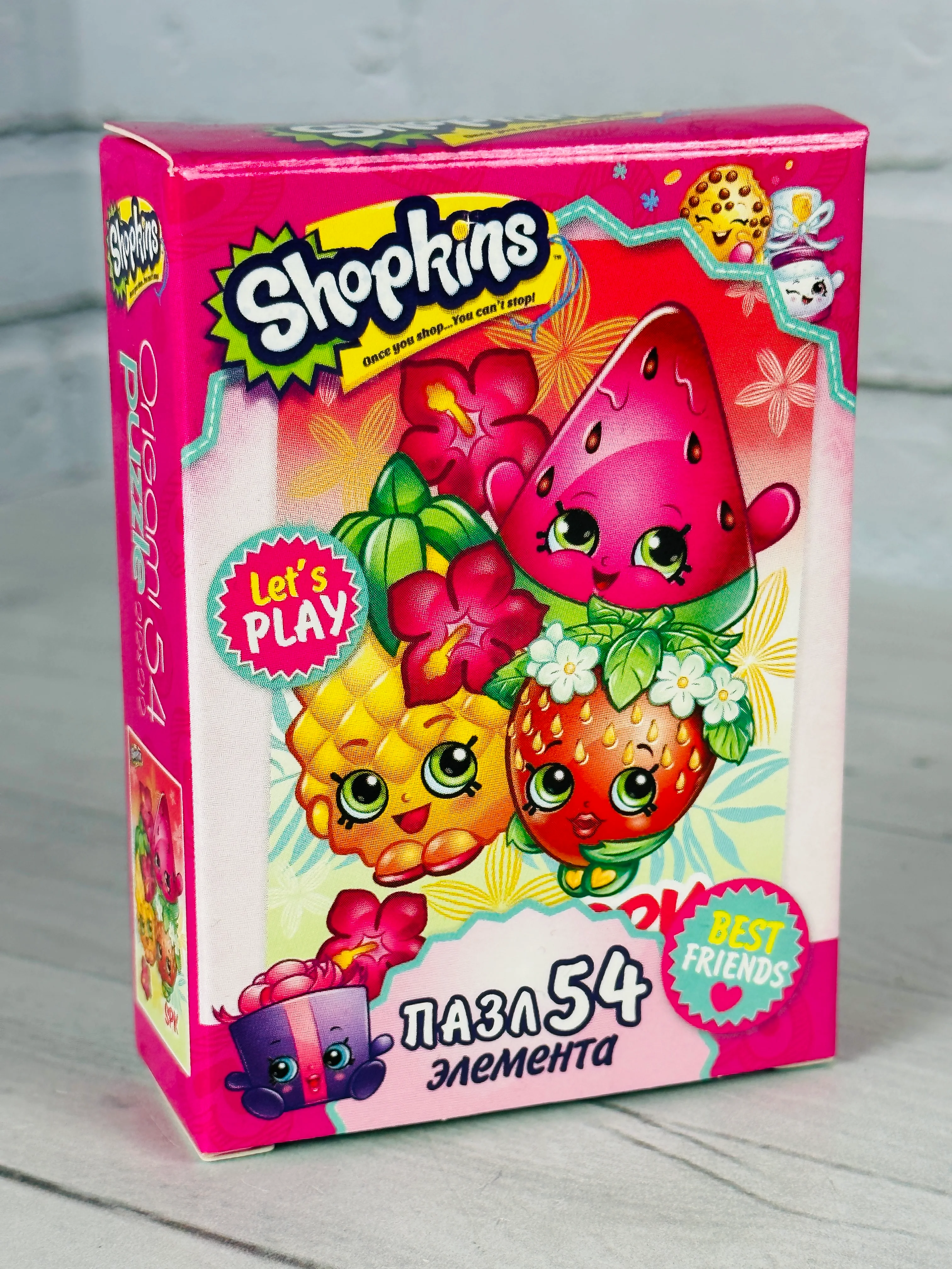Мозаика пазл для развития мелкой моторики шопкинс shopkins мини 54 вкусняшки фрукты ягоды
