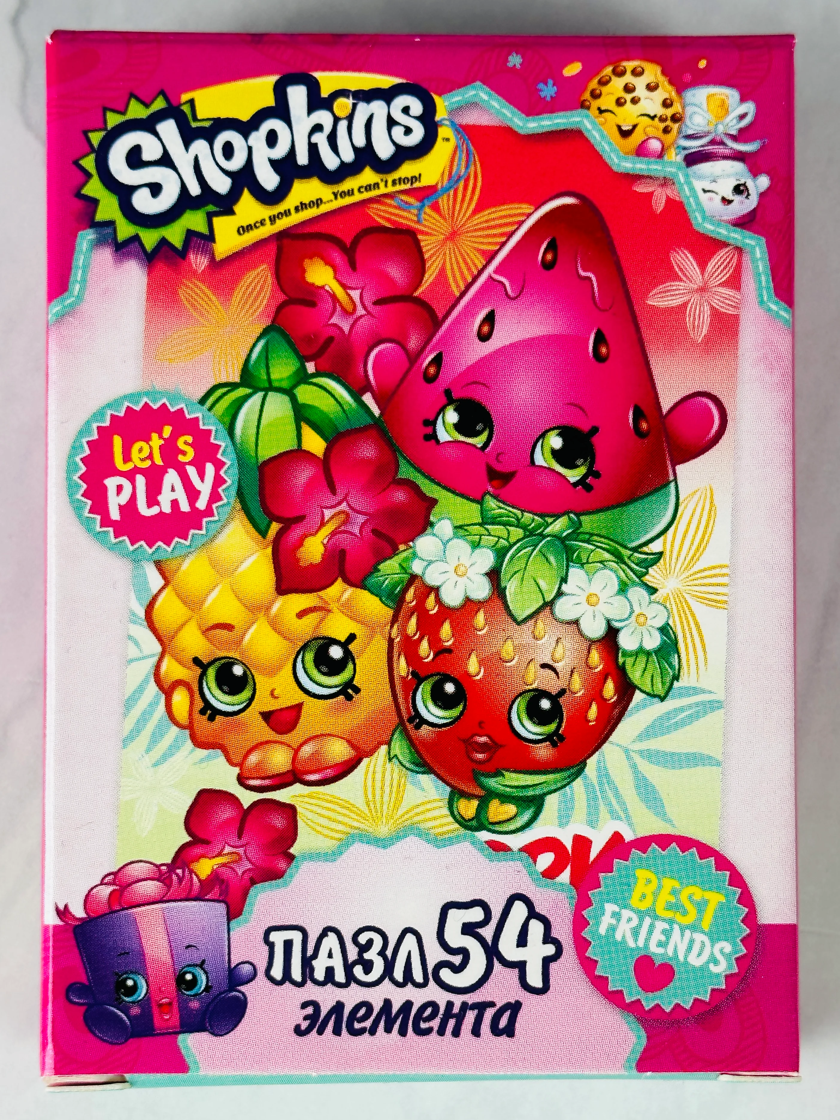 Мозаика пазл для развития мелкой моторики шопкинс shopkins мини 54 вкусняшки фрукты ягоды