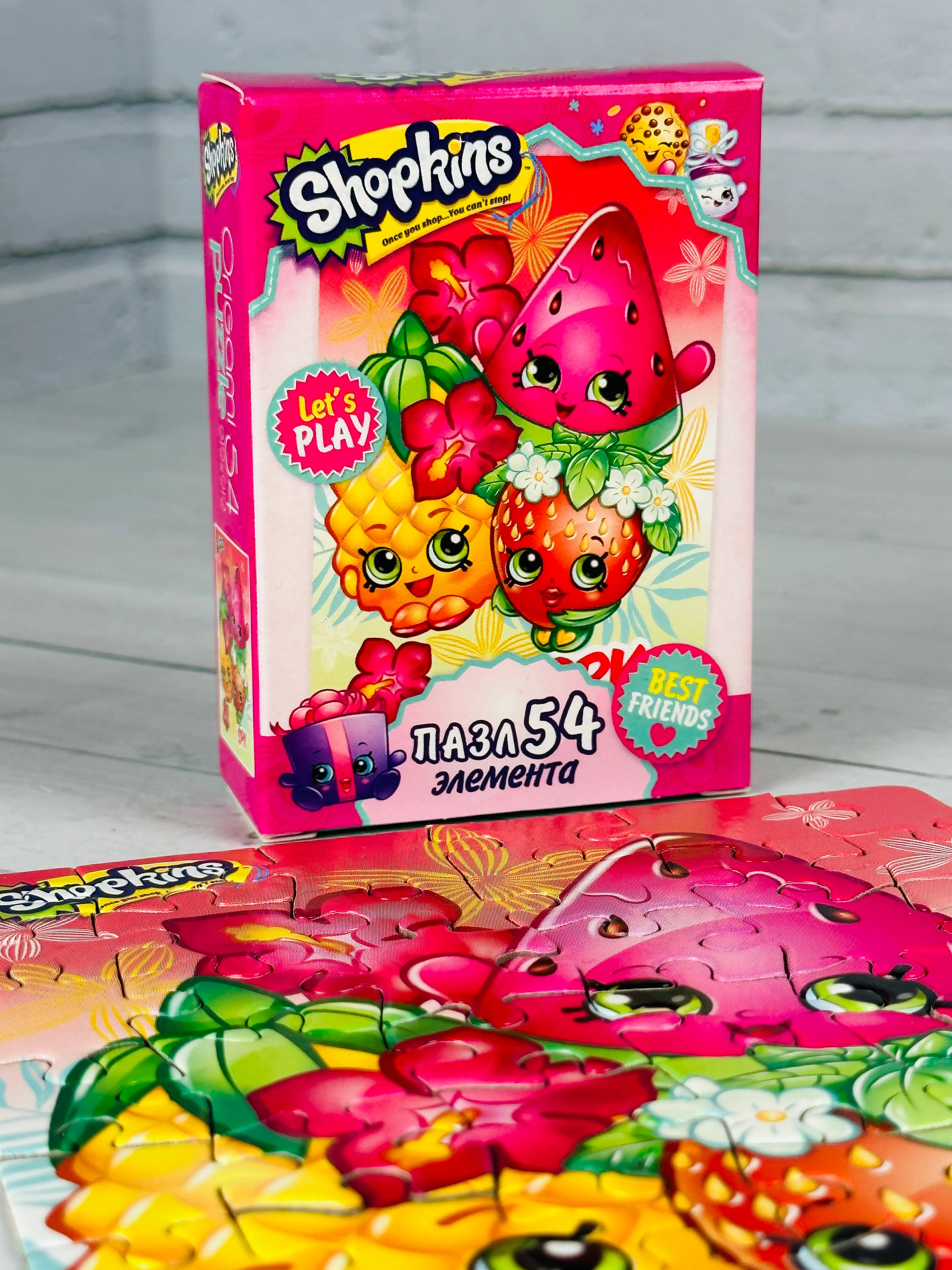 Мозаика пазл для развития мелкой моторики шопкинс shopkins мини 54 вкусняшки фрукты ягоды