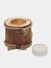 Подсвечник из можжевельника, свеча в подарок