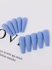 Небесно-голубой накладные ногти - типсы матовые, 24 штуки