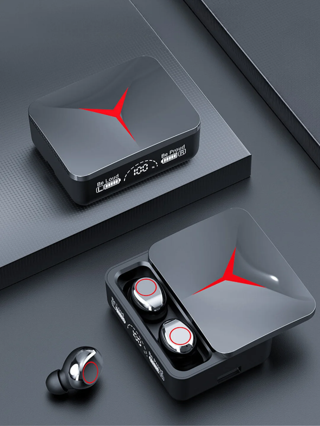 Красный беспроводные наушники с шумоподавлением M90 Pro, с павербанк, Bluetooth