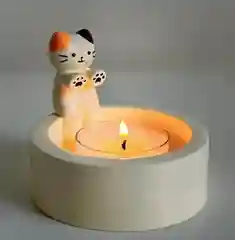 Подсвечник Котик греет лапки