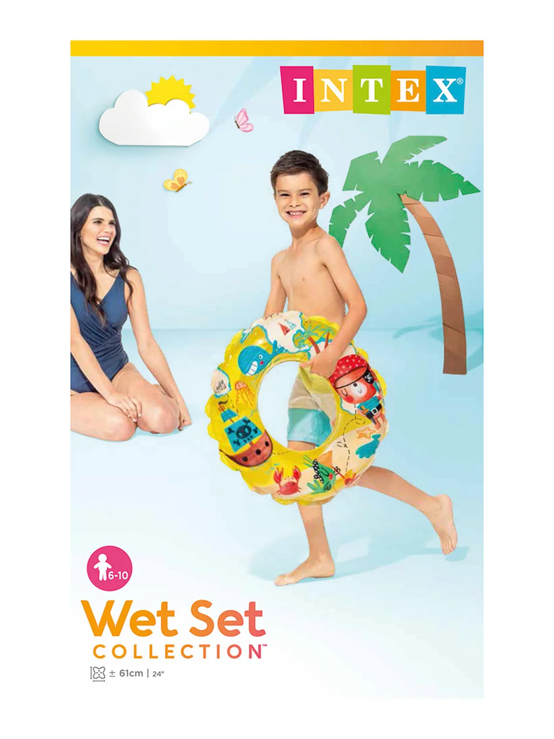 Круг для плавания детский INTEX, 61 см, возраст 6-10 лет