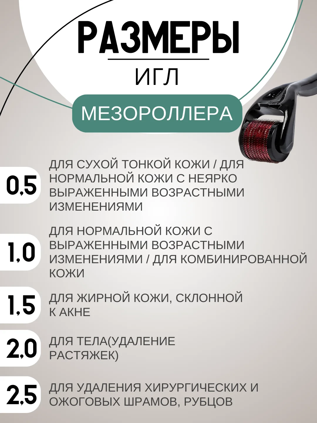 Черный массажер роликовый, мезороллер дермароллер, от морщин 540 иголок