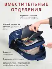 Синий рюкзак школьный для девочки и для мальчика