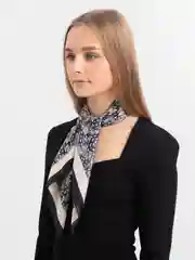 Индиго платок шелковый, 70*70, на голову или шею