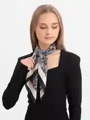 Индиго платок шелковый, 70*70, на голову или шею