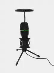 Черный конденсаторный компьютерный микрофон USB с RGB-подсветкой, проводной, настольный