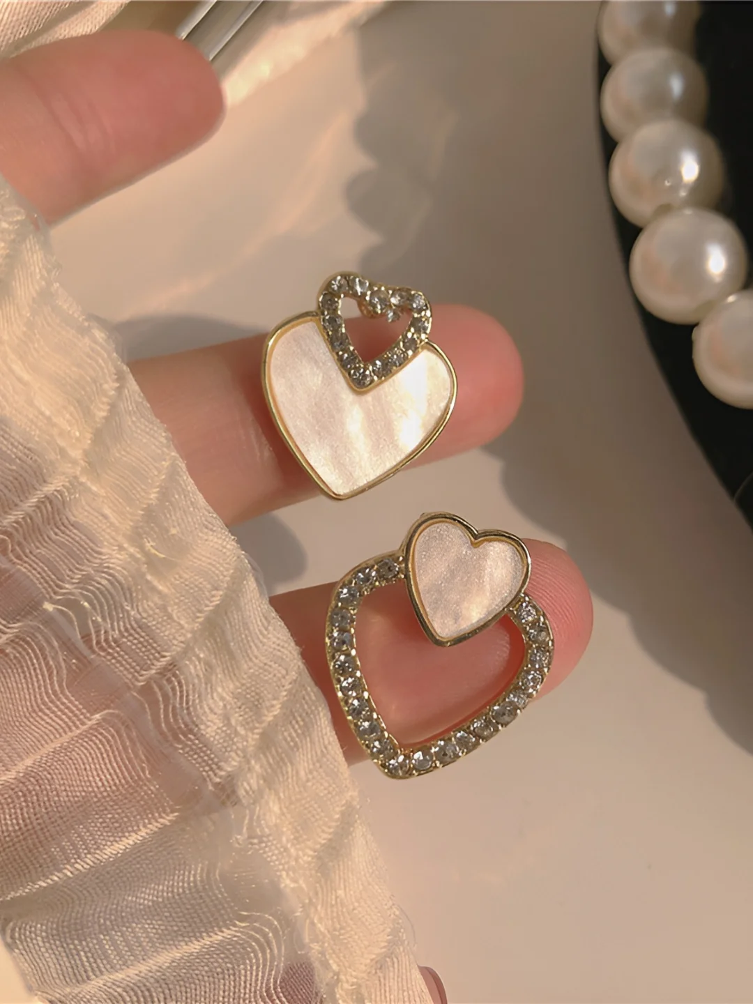 Серебряный серьги сердечки